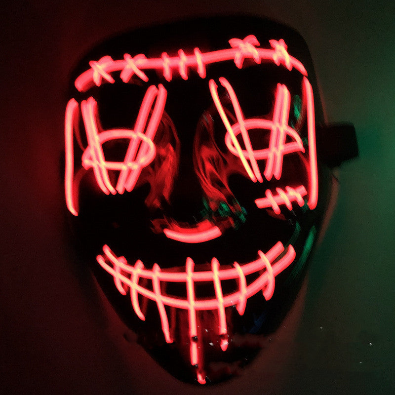 Neon Glow LED mask lit up in Blood Red