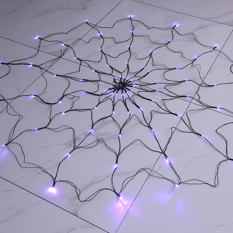 LED spider web light close-up