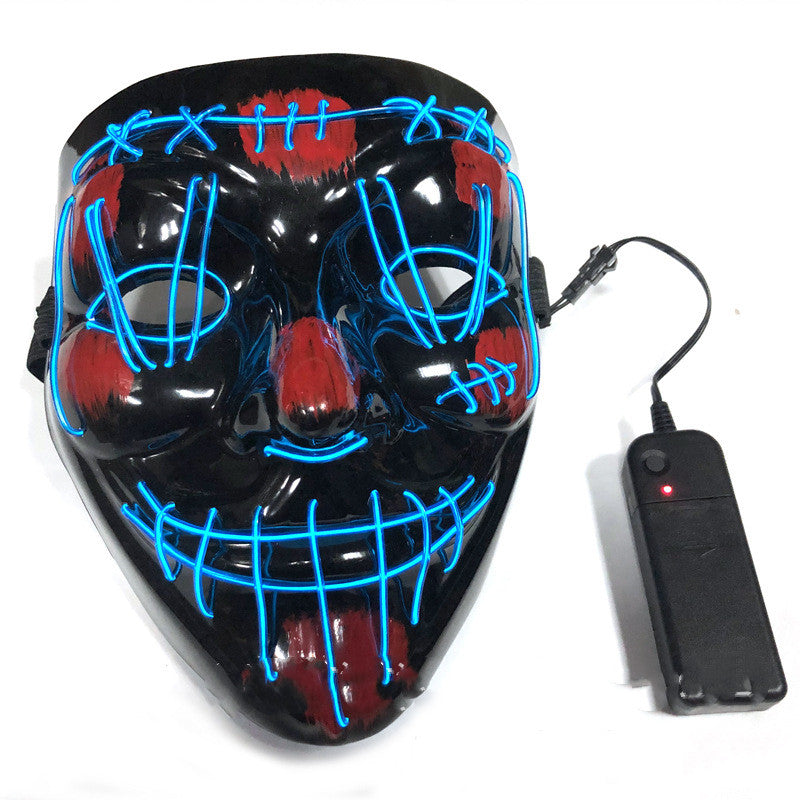 Neon Glow LED mask with its battery pack