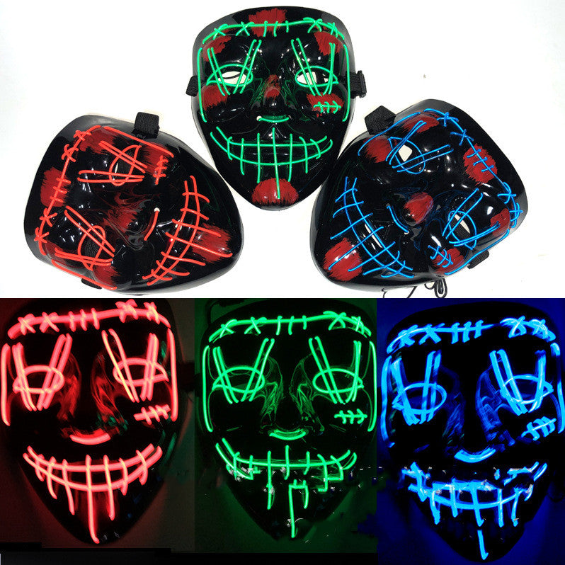 Neon Glow LED mask in blue, green and red