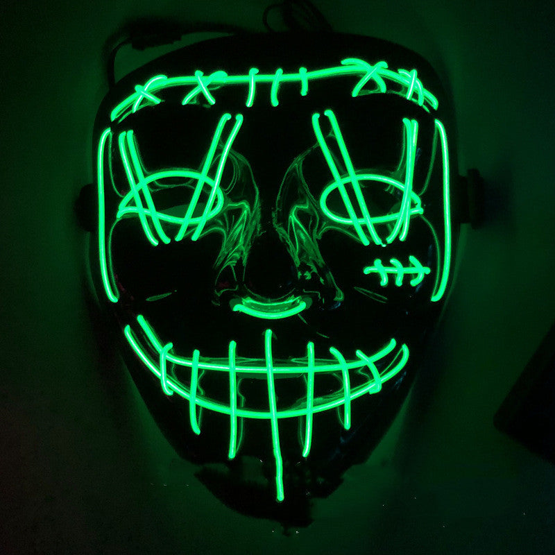 Neon Glow LED mask lit up in Toxic Green