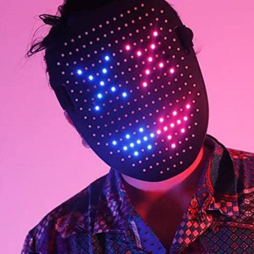 Shapeshifter LED mask showing an animated light face